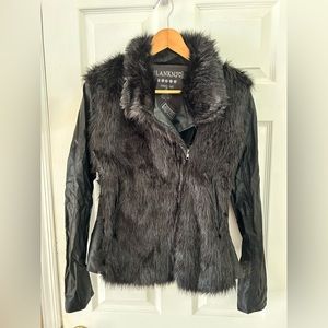 Blank NYC faux fur and faux leather jacket.